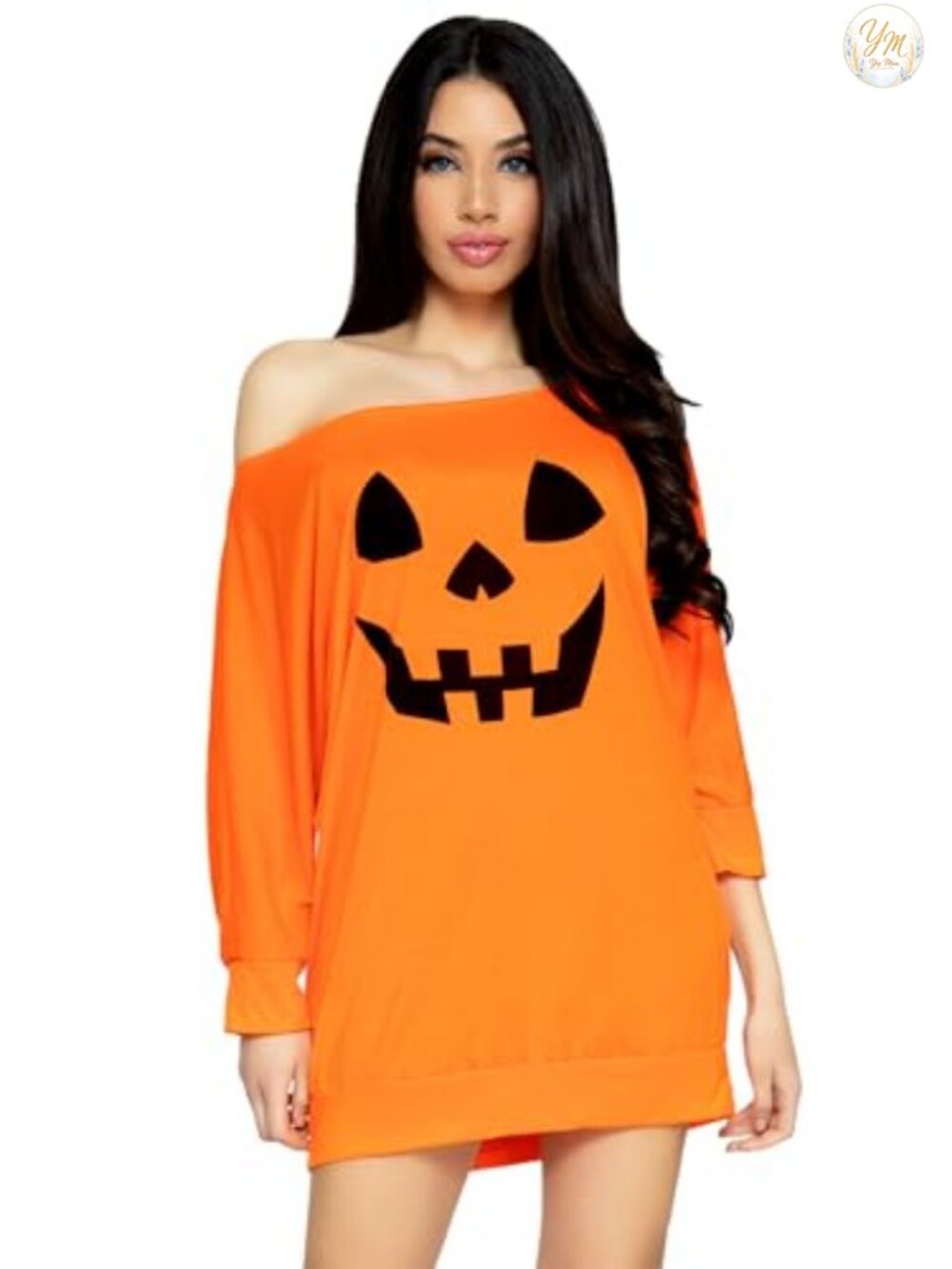 Leg Avenue Jersey Halloween Shirt Dress Off Shoulder Long Sleeve